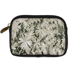 Pale Tropical Floral Print Pattern Digital Camera Leather Case