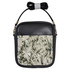 Pale Tropical Floral Print Pattern Girls Sling Bag by dflcprintsclothing