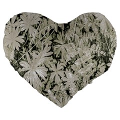 Pale Tropical Floral Print Pattern Large 19  Premium Heart Shape Cushions