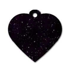 Pink Stars Dog Tag Heart (two Sides) by Dazzleway