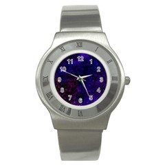 Blue,pink,red And Purple Galaxy Stainless Steel Watch by Dazzleway