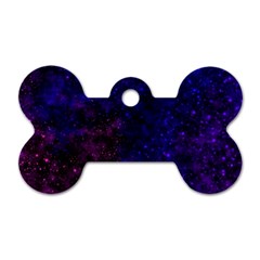 Blue,pink,red And Purple Galaxy Dog Tag Bone (one Side) by Dazzleway