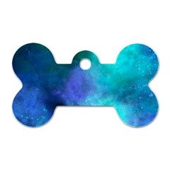 Blue Galaxy Dog Tag Bone (one Side) by Dazzleway