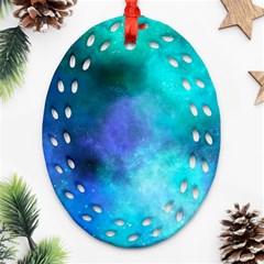 Blue Galaxy Ornament (oval Filigree) by Dazzleway