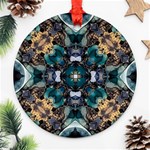 Teal and gold Round Ornament (Two Sides) Front