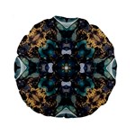 Teal and gold Standard 15  Premium Round Cushions Front