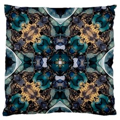 Teal And Gold Standard Flano Cushion Case (one Side) by Dazzleway