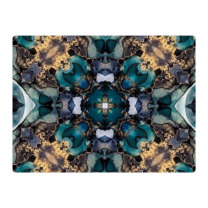 Teal and gold Double Sided Flano Blanket (Mini) 