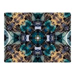 Teal and gold Double Sided Flano Blanket (Mini)  35 x27  Blanket Back