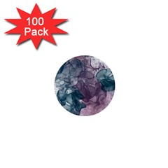 Teal And Purple Alcohol Ink 1  Mini Buttons (100 Pack)  by Dazzleway