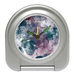 Teal and purple alcohol ink Travel Alarm Clock Front