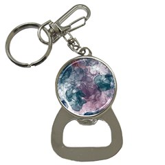 Teal And Purple Alcohol Ink Bottle Opener Key Chain by Dazzleway