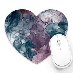 Teal And Purple Alcohol Ink Heart Mousepads by Dazzleway