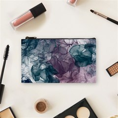 Teal And Purple Alcohol Ink Cosmetic Bag (small) by Dazzleway