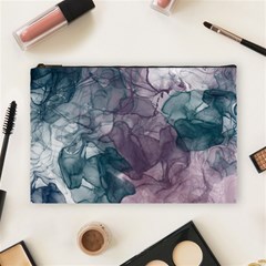 Teal And Purple Alcohol Ink Cosmetic Bag (large) by Dazzleway