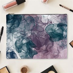 Teal And Purple Alcohol Ink Cosmetic Bag (xl) by Dazzleway