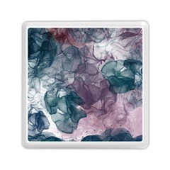 Teal And Purple Alcohol Ink Memory Card Reader (square) by Dazzleway