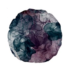 Teal And Purple Alcohol Ink Standard 15  Premium Round Cushions