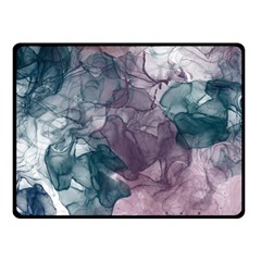 Teal And Purple Alcohol Ink Double Sided Fleece Blanket (small)  by Dazzleway