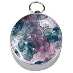 Teal And Purple Alcohol Ink Silver Compasses by Dazzleway