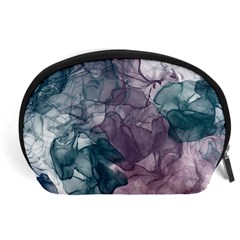 Teal And Purple Alcohol Ink Accessory Pouch (large) by Dazzleway