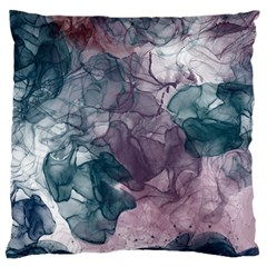 Teal And Purple Alcohol Ink Large Flano Cushion Case (one Side) by Dazzleway