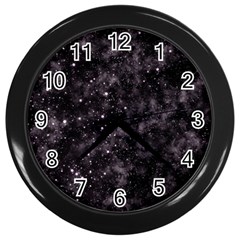 Pink Gray Galaxy Wall Clock (black) by Dazzleway