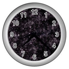 Pink Gray Galaxy Wall Clock (silver)