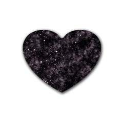 Pink Gray Galaxy Rubber Coaster (heart)  by Dazzleway