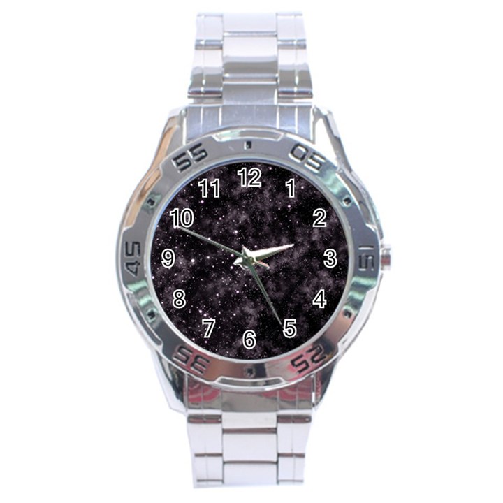 Pink gray Galaxy Stainless Steel Analogue Watch