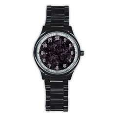 Pink Gray Galaxy Stainless Steel Round Watch by Dazzleway