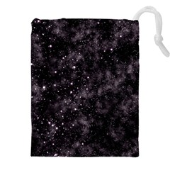 Pink Gray Galaxy Drawstring Pouch (5xl) by Dazzleway