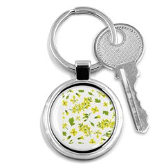 Yellow Flowers Key Chain (round) by designsbymallika