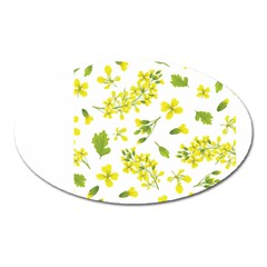 Yellow Flowers Oval Magnet by designsbymallika