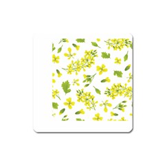 Yellow Flowers Square Magnet by designsbymallika