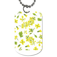 Yellow Flowers Dog Tag (one Side) by designsbymallika