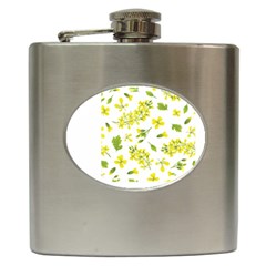 Yellow Flowers Hip Flask (6 Oz) by designsbymallika