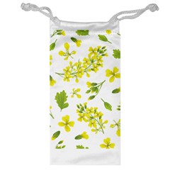 Yellow Flowers Jewelry Bag by designsbymallika