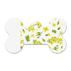 Yellow Flowers Dog Tag Bone (two Sides) by designsbymallika