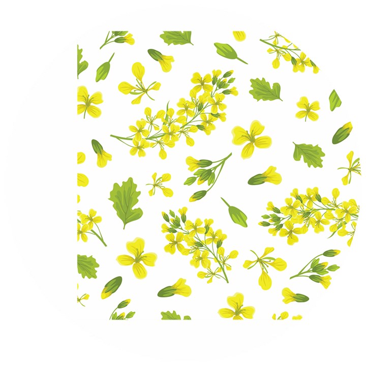 Yellow Flowers Wooden Puzzle Round