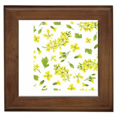 Yellow Flowers Framed Tile by designsbymallika