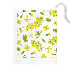 Yellow Flowers Drawstring Pouch (4xl) by designsbymallika