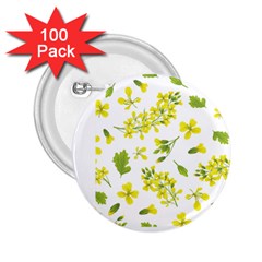 Yellow Flowers 2 25  Buttons (100 Pack) 