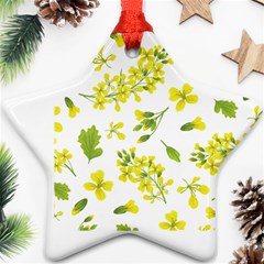 Yellow Flowers Star Ornament (two Sides) by designsbymallika