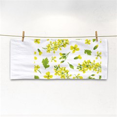 Yellow Flowers Hand Towel by designsbymallika