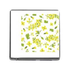 Yellow Flowers Memory Card Reader (square 5 Slot) by designsbymallika