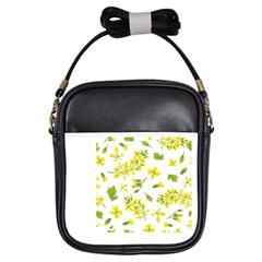 Yellow Flowers Girls Sling Bag by designsbymallika