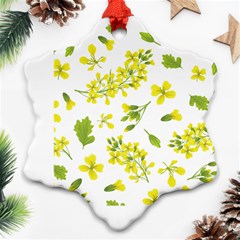 Yellow Flowers Ornament (snowflake) by designsbymallika