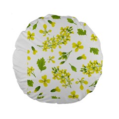 Yellow Flowers Standard 15  Premium Round Cushions by designsbymallika