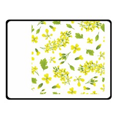 Yellow Flowers Double Sided Fleece Blanket (small)  by designsbymallika